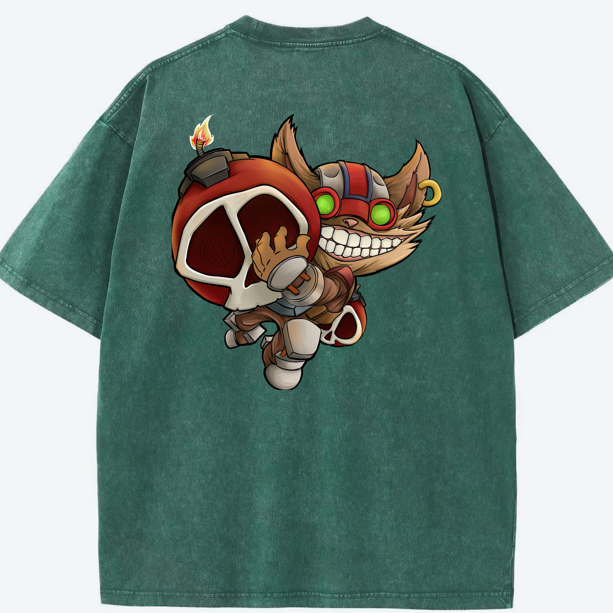 リーグ・オブ・レジェンド League of Legends LOL 綿100% ヴィンテージ風 半袖Tシャツ（背面プリント）